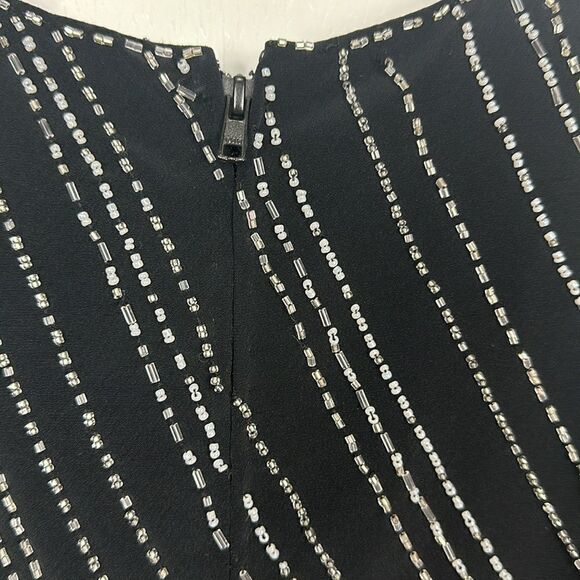 Zola Evening Vintage Black Beaded Sleeveless Top Size 6 - Picture 3 of 8